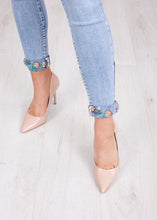 Load image into Gallery viewer, &#39;Julia&#39; Distressed Flower Hem Jeans - The Walk in Wardrobe