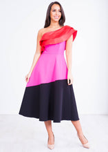 Load image into Gallery viewer, Kay One Shoulder Block Colour Dress - The Walk in Wardrobe