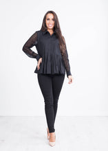 Load image into Gallery viewer, Lulla Black Peplum Blouse - The Walk in Wardrobe