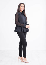 Load image into Gallery viewer, Lulla Black Peplum Blouse - The Walk in Wardrobe