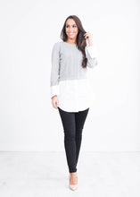 Load image into Gallery viewer, Lulla Grey Jumper With White Shirt - The Walk in Wardrobe