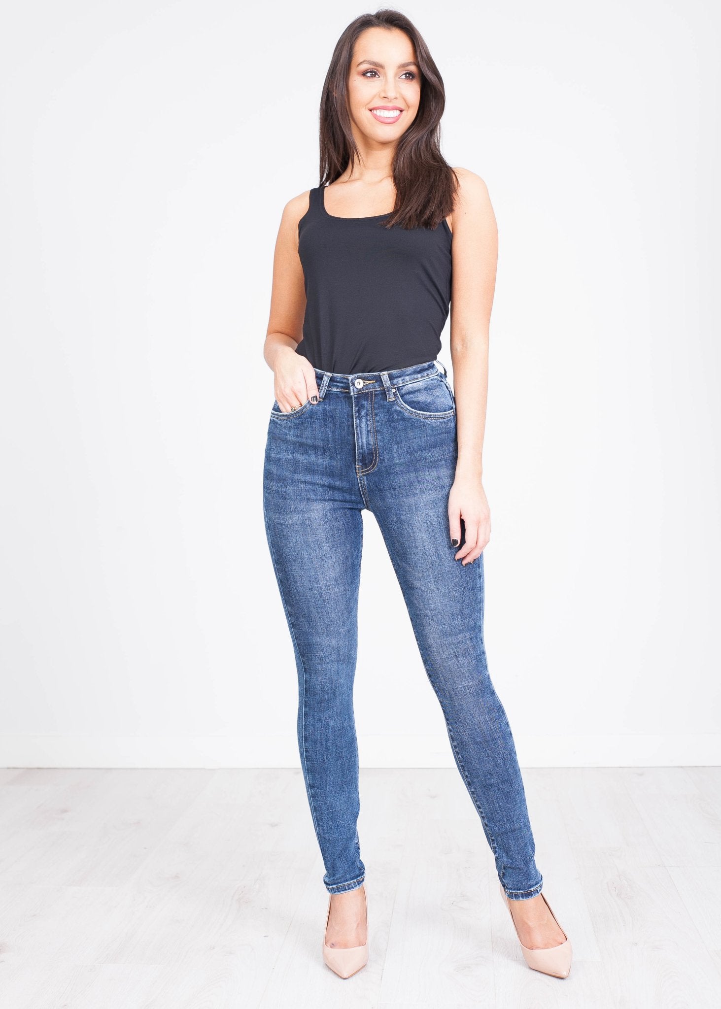 'Maria' High Waist Skinny Jeans - The Walk in Wardrobe