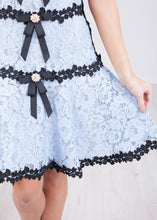 Load image into Gallery viewer, Marissa Blue &amp; Black Lace Dress - The Walk in Wardrobe