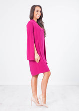 Load image into Gallery viewer, Marissa Fushia Split Sleeve Dress - The Walk in Wardrobe