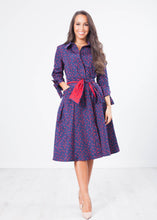 Load image into Gallery viewer, Marissa Navy &amp; Red Spot Dress - The Walk in Wardrobe