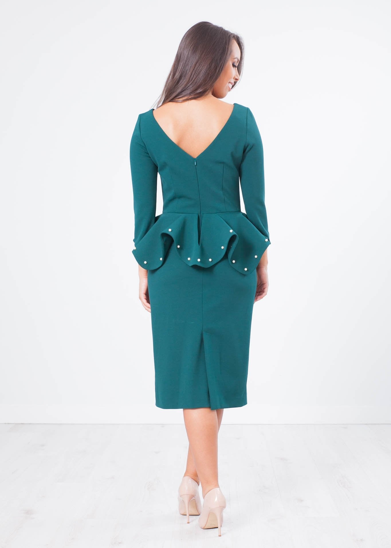 Marissa Pearl Peplum Dress - The Walk in Wardrobe