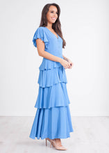 Load image into Gallery viewer, Martha Blue Ruffle Dress - The Walk in Wardrobe