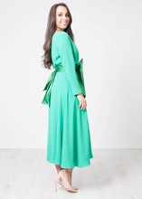 Load image into Gallery viewer, Matilda Green Bow Dress - The Walk in Wardrobe
