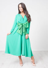 Load image into Gallery viewer, Matilda Green Bow Dress - The Walk in Wardrobe