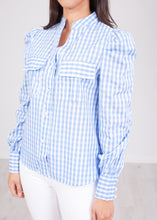 Load image into Gallery viewer, Nora Blue Gingham Top - The Walk in Wardrobe