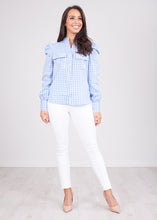 Load image into Gallery viewer, Nora Blue Gingham Top - The Walk in Wardrobe