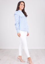 Load image into Gallery viewer, Nora Blue Gingham Top - The Walk in Wardrobe