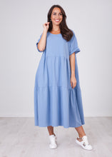 Load image into Gallery viewer, Nora Blue Oversized Midi Dress - The Walk in Wardrobe