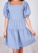 Load image into Gallery viewer, Nora Blue Tiered Dress - The Walk in Wardrobe
