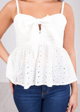 Load image into Gallery viewer, Nora Broiderie White Top - The Walk in Wardrobe