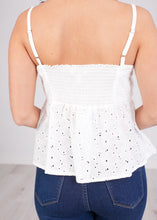 Load image into Gallery viewer, Nora Broiderie White Top - The Walk in Wardrobe