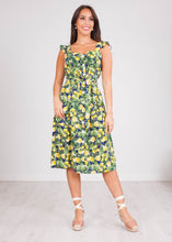 Load image into Gallery viewer, Nora Lemon Midi Dress - The Walk in Wardrobe