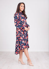 Load image into Gallery viewer, Nora Navy Floral Midi Dress - The Walk in Wardrobe