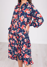 Load image into Gallery viewer, Nora Navy Floral Midi Dress - The Walk in Wardrobe