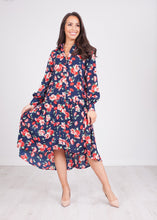 Load image into Gallery viewer, Nora Navy Floral Midi Dress - The Walk in Wardrobe