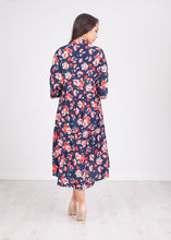 Load image into Gallery viewer, Nora Navy Floral Midi Dress - The Walk in Wardrobe