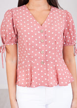 Load image into Gallery viewer, Nora Pink Polka Dot Top - The Walk in Wardrobe