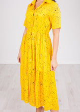 Load image into Gallery viewer, Nora Yellow Button Front Midi - The Walk in Wardrobe