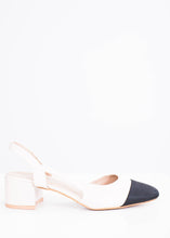 Load image into Gallery viewer, Nude &amp; Black Slingbacks - The Walk in Wardrobe