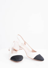 Load image into Gallery viewer, Nude &amp; Black Slingbacks - The Walk in Wardrobe