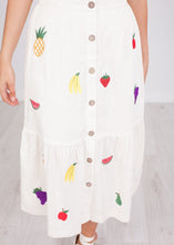 Load image into Gallery viewer, Pippa Fruit Embroidered Skirt - The Walk in Wardrobe