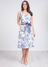Load image into Gallery viewer, Rita Blue Print Dress - The Walk in Wardrobe