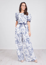 Load image into Gallery viewer, Rita Blue Printed Palazzo Trousers - The Walk in Wardrobe