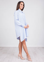 Load image into Gallery viewer, Rita Blue Stripe Shirt Dress - The Walk in Wardrobe