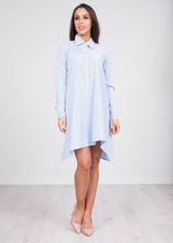 Load image into Gallery viewer, Rita Blue Stripe Shirt Dress - The Walk in Wardrobe