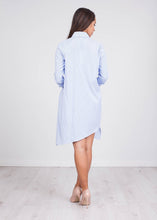 Load image into Gallery viewer, Rita Blue Stripe Shirt Dress - The Walk in Wardrobe