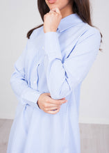 Load image into Gallery viewer, Rita Blue Stripe Shirt Dress - The Walk in Wardrobe