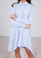 Load image into Gallery viewer, Rita Blue Stripe Shirt Dress - The Walk in Wardrobe
