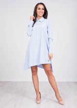 Load image into Gallery viewer, Rita Blue Stripe Shirt Dress - The Walk in Wardrobe