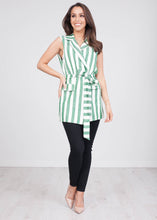 Load image into Gallery viewer, Rita Green Stripe Waistcoat - The Walk in Wardrobe