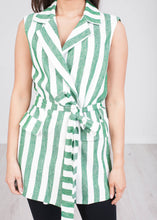 Load image into Gallery viewer, Rita Green Stripe Waistcoat - The Walk in Wardrobe
