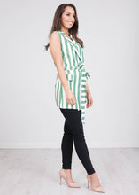 Load image into Gallery viewer, Rita Green Stripe Waistcoat - The Walk in Wardrobe