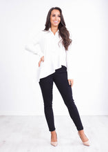 Load image into Gallery viewer, Rita White Asymmetric Blouse - The Walk in Wardrobe