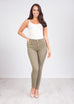 'Rose' Khaki Skinny Jeans - The Walk in Wardrobe