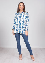 Load image into Gallery viewer, Savannah Blue Printed Blouse - The Walk in Wardrobe
