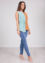 Load image into Gallery viewer, Savannah Mint &amp; Tan Top - The Walk in Wardrobe