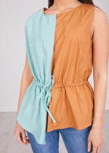 Load image into Gallery viewer, Savannah Mint &amp; Tan Top - The Walk in Wardrobe