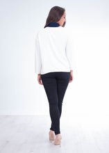 Load image into Gallery viewer, Savannah Navy &amp; Cream Blouse - The Walk in Wardrobe