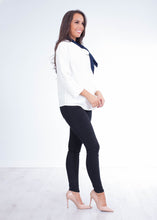 Load image into Gallery viewer, Savannah Navy &amp; Cream Blouse - The Walk in Wardrobe