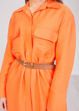 Load image into Gallery viewer, Savannah Orange Belted Dress - The Walk in Wardrobe