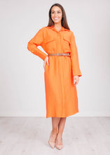 Load image into Gallery viewer, Savannah Orange Belted Dress - The Walk in Wardrobe